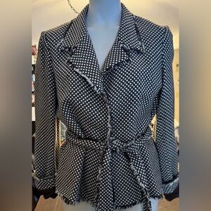 Women's Brown and White Polka Dot Jacket